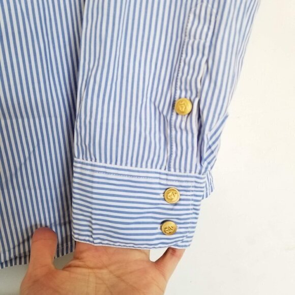 NEW Vineyard Vines Striped Button Up Nautical Top - Picture 5 of 6